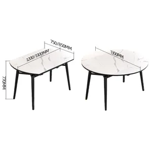 Design moderno pieghevole tavolo da pranzo sinterizzato pietra superiore sala da pranzo mobili tavolo da pranzo per uso domestico cucina