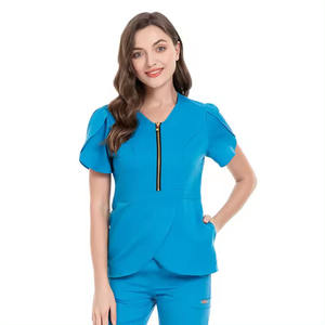 Uniformes durables à fermeture éclair avant pour infirmière soignante Uniformes d'hôpital pour femmes - Product Image 1