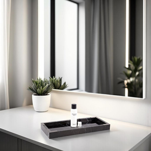Bandejas Rectangulares de Mármol de Diseño Clásico, Platos Sólidos para Cena de Hotel y Bandejas para Servir Té para Sala de Estar, Plato de Mármol - Product Image 2