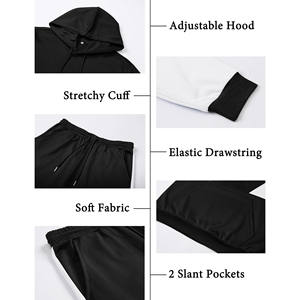 Ensemble de survêtement en tissu doux pour homme, sweat-shirt et pantalon de survêtement 2 pièces, 100% coton, logo personnalisé imprimé à l'écran, ensembles de jogging, survêtements unisexes - Product Image 5