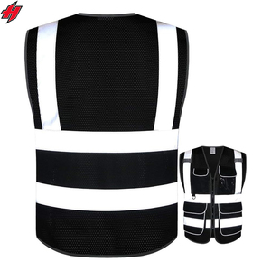 เสื้อกั๊กนิรภัยสะท้อนแสงสำหรับผู้ชายเสื้อผ้าทำงานสำหรับผู้ชายเสื้อกั๊กตาข่าย6กระเป๋าออกแบบโลโก้ได้ตามต้องการ - Product Image 5