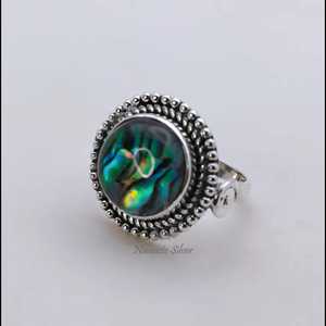 <b>Abalone</b> <b>Shell</b> Ring, Sterling Silver Handmade Promise Ring - Product Image 2