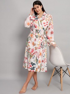 Sang Trọng Cotton Linen <span class=keywords><strong>Maxi</strong></span> Ăn Mặc Của Phụ Nữ Dài Tay Áo Kimono Áo Sexy Bãi Biển Phòng Chờ Mặc Cho Mùa Hè - Product Image 2