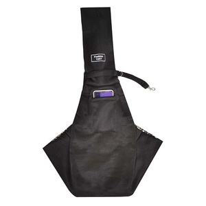 Dog <b>Carrier</b> Bag Nylon Black Breathable Outdoor <b>Pet</b> Travel Backpack With Phone Pocket Adjustable Strap Small Size - Product Image 1