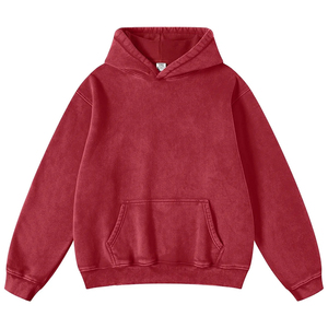 High Quality <b>Material</b> Customized Men Acid Washed Hoodies Heavyweight Drop Shoulders New Streetwear Style Long Pullover Hoodies - Product Image 3