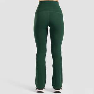 กางเกงออกกำลังกายทรงขาบานสีเขียวโมเมนตัม - Product Image 3
