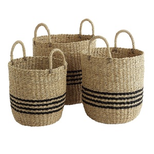 Panier de rangement en osier à prix d'usine, panier à linge, King Craft, pailles viking, organisateur de maison, grand panier en jonc de mer - Product Image 1