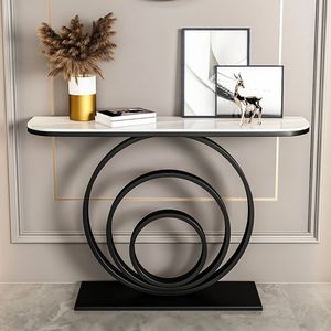 4 Tier Modern Design Gold Color Metal <b>Console</b> <b>Table</b> Sleek Design for Entryway Living Room or Hallway Deco - Product Image 5