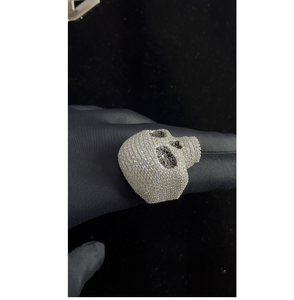 High-End Hip Hop Style Iced Out 925 Sterling Silver Diamond Skull <b>Ring</b> for <b>Men</b> Women Brilliant Jewelry - Product Image 4