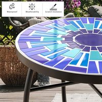 Table de balcon en mosaïque avec plateau en carrelage compact, design traditionnel, écologique, faite à la main, légère, décoration intérieure