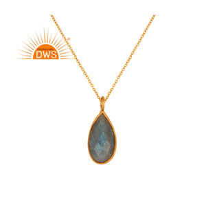 Collar con colgante de piedras preciosas de labradorita Natural chapado en oro de 18 quilates de plata esterlina superventas, fabricante de joyería fina Demi - Product Image 3