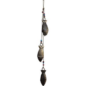 Set of 5 Pcs 78 cm Recycled Iron <b>Fish</b> Wall Hanging String Metal Arts Decorative Hanging <b>Fish</b> Sculpture - Product Image 1