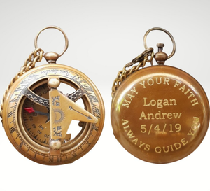 Brújula personalizada de bautismo, regalos de primera comunión, regalo de aniversario, regalos de marido, regalo de parejas, regalos de Navidad - Product Image 1