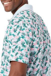 Polo de golf pour hommes, t-shirts pour hommes, imprimé feuilles de plage tropicale, tops à manches courtes, sublimation 3d imprimé, t-shirts polo décontractés - Product Image 4