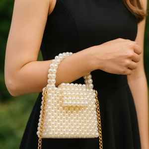 MS Handicraft Pearl Bag Beaded <b>Purse</b> <b>Bridal</b> Clutch White Pearl Bag Handmade Pearl Bag Vintage Pearl <b>Purse</b> Pearl Bead Beads - Product Image 4