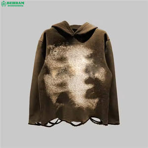 Sweat à capuche unisexe vintage de haute qualité en molleton bouclette 100 % coton, manches longues, poche avant, service OEM, impression DTG - Product Image 5