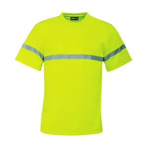 Gran Oferta personalizada 100% poliéster protección seguridad trabajo advertencia fluorescente camisetas trabajo seguridad desgaste reflectante camiseta - Product Image 5