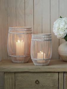 Set of 3 Rattan <b>Candle</b> Lantern Handcrafted <b>Wicker</b> Lantern For Home Table Decor Living Room Bedroom Farmhouse Style - Product Image 2