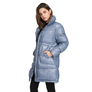 Women Customized Color Long Waterproof Reversible Snake Skin Puffer Jacket Thick Winter <b>Coat</b> <b>Lightweight</b> Glossy Outdoor Single - Product Image 3