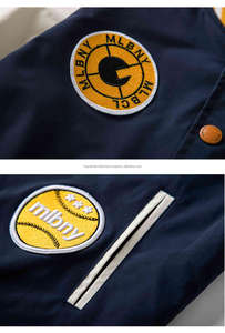 <b>Men's</b> Unisex High Quality Letterman Varsity <b>Jacket</b> Wool Body Genuine Leather Sleeves Stand Embroidery <b>Smart</b> Stylish Winter Wear - Product Image 4