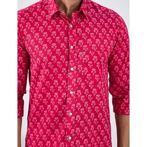 Camisa Casual de Algodón Estampada para Hombre, Manga Larga, Transpirable, Tela Popelina u Oxford, Diseño Floral o de Puntos, Suministro ODM - Product Image 2