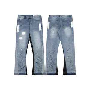 Pantalon en jean noir à strass, streetwear, coupe ample, jeans scintillants, mode homme, décontracté, jambe large, vente en gros personnalisée, pantalon à pierres - Product Image 5
