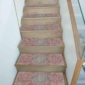 Alfombra Azul Marino Estampada - Alfombra Étnica, Alfombra Oushak, Alfombra Moderna - Product Image 5