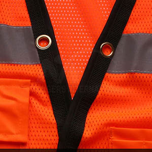 Chaleco de alta visibilidad frontal con cremallera para adultos Ropa de trabajo de seguridad industrial con bolsillos de poliéster transpirable Alta visibilidad - Product Image 3