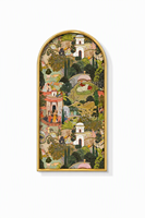 Peinture murale sur toile moderne personnalisée, motif Jardin Indien, OEM ODM, forme arche, pour couloir et canapé, décoration intérieure
