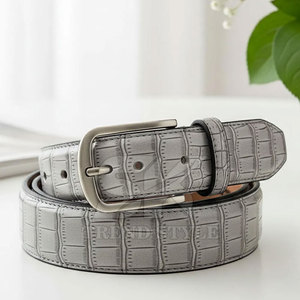 Cinturón de Cuero con Grabado de Cocodrilo de Diseño, Idea de Regalo Perfecta para Cumpleaños o Ocasiones Especiales, Cinturón Moderno de Cuero con Grabado de Cocodrilo - Product Image 3