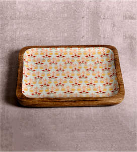 Plato DE SERVICIO DE MDF impreso en madera con diseño de simulación, acabado brillante - Product Image 1