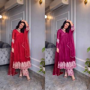 Nouvelle collection de robes et de palazzo brodés Alia Cut pour femmes, vêtements décontractés disponibles au meilleur prix depuis l'Inde - Product Image 3