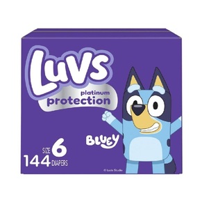 Acheter Pas Cher Luvs Couches Taille 6 Bluey 144 Count Platinum Protection À Vendre Doux Confortable Bébé Couches Jour et Nuit - Product Image 2