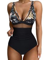 Nouveau Maillot de bain uni imprimé pour femmes Maillot de bain grande taille à manches courtes Maillots de bain et vêtements de plage