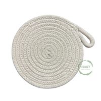 Set de table rond moderne en cordon de coton turquoise, épaisseur 3 mm, conçu pour une utilisation sur table