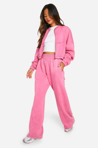 ชุดกางเกงขาสั้นเอวสูงผ้าฝ้ายออร์แกนิกสำหรับผู้หญิงเสื้อครอปเอวสูงผ้าฝ้ายออร์แกนิคสำหรับล้างกรดมีฮู้ดแบบซิป100% ออร์แกนิคโลโก้ตามสั่ง - Product Image 2