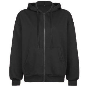 Invierno primavera Unisex Plain Fleece Heavy Weight Hoodie chaqueta en blanco negro Full Zipup Fleese Brown Zip Up Hoodie con cordón - Product Image 3