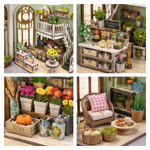 TOFOAM Kit de Manualidades DIY para Niños, 5 Estilos de Casitas de Hormigón, Kit de Madera para Pequeño Café, Casa en Miniatura - Product Image 3