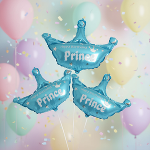Ballon Couronne Prince en Aluminium 40x42cm Décoration Fête Joyeux Anniversaire Lot de 12 - Product Image 3