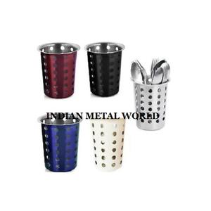 Unique New Design Black Color Pure Iron Kitchen <b>Cutlery</b> Holder Restaurant Round Storage Holder In India - Product Image 4