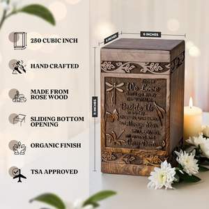 วิธีแห่งสวรรค์โกศเผาด้วยไม้สำหรับขี้เถ้าของมนุษย์น้ำหนัก250ปอนด์-ตกแต่งงานศพฝังศพสำหรับผู้ใหญ่เพศหญิงและผู้ชาย - Product Image 2