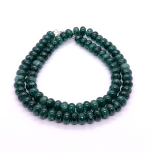 Collier de perles rondes lisses en émeraude zambienne naturelle, 6 mm, collier ras du cou en pierre d'émeraude, collier réglable pour homme et femme - Product Image 1