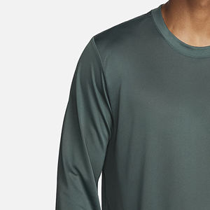 Haute qualité à manches longues T-shirt 100% coton Polyester plaine vêtements mode hommes femmes respirant col rond à manches longues T-shirt - Product Image 5