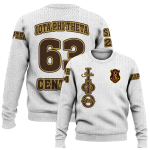 Iota Phi Theta 1963 fraternité pull Chenille tricot grec lettre pull acrylique grec vêtements hiver mode - Product Image 6