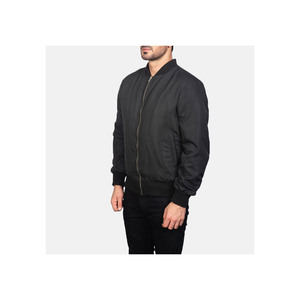Classic Comfortable Stand Collar Hooded <b>Flight</b> Bomber <b>Jacket</b> Custom for <b>Men</b> Breathable Polyester/Cotton Winter High Street Style - Product Image 5