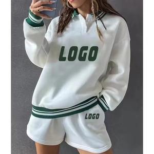 Conjunto de chándal transpirable pesado de 2 piezas personalizado para mujer 2025 invierno OEM ropa deportiva Polo pantalones cortos Athleisure Wear Fitness - Product Image 4