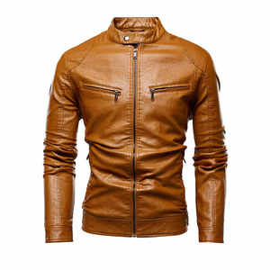 Veste en cuir pour hommes de haute qualité de grande taille du fournisseur direct d'usine veste à fermeture éclair de style décontracté et respirant sur mesure pour hommes - Product Image 2