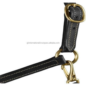 Licou en cuir de haute qualité fabriqué par un fabricant indien quantité minimale de commande bas et personnalisé avec du matériel en laiton et des coutures contrastées - Product Image 5