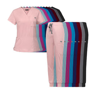 Ensemble d'uniformes de travail personnalisés pour femmes et hommes, ensembles d'uniformes de travail pour infirmières, ensembles d'uniformes unisexes, vente en gros, polyester et élasthanne, mode, soins infirmiers - Product Image 1
