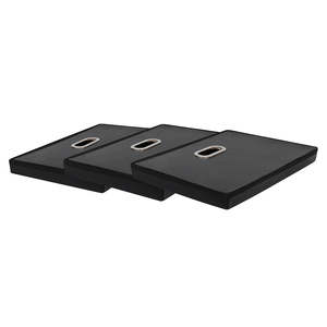 Set di 3 scatole portaoggetti in ecopelle nera elegante soluzione organizzativa in ecopelle - Product Image 5